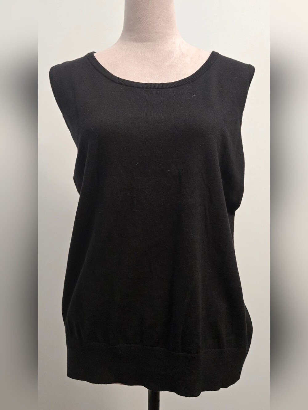 Talbots Black Sleeveless cotton blend knit Tank sz 3X
